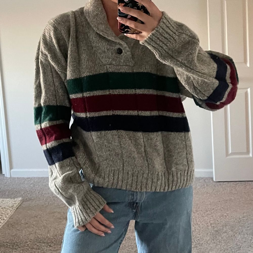 Vintage‎ Eddie Bauer Striped Men's Wool Sweater